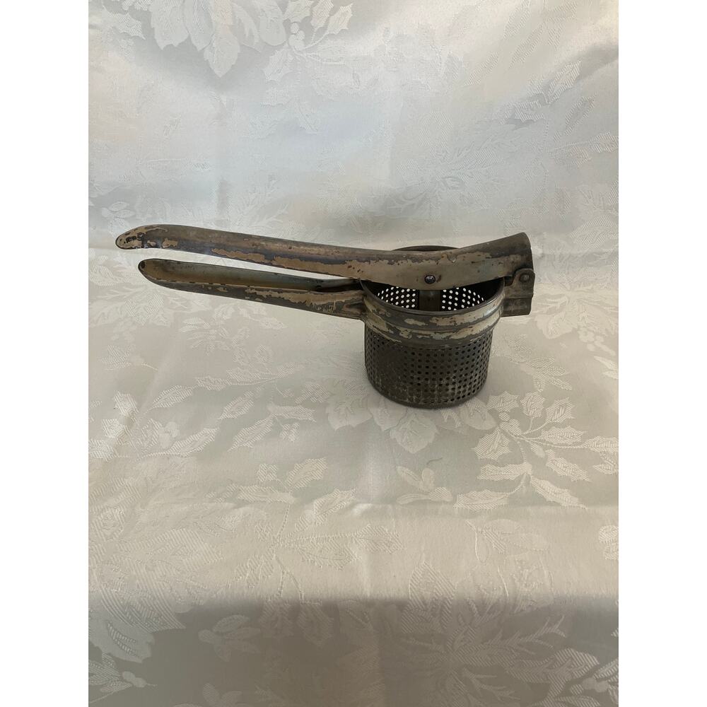 Antique Metal Food Press Juicer Rustic Primitive Kitchen Tool 11x4